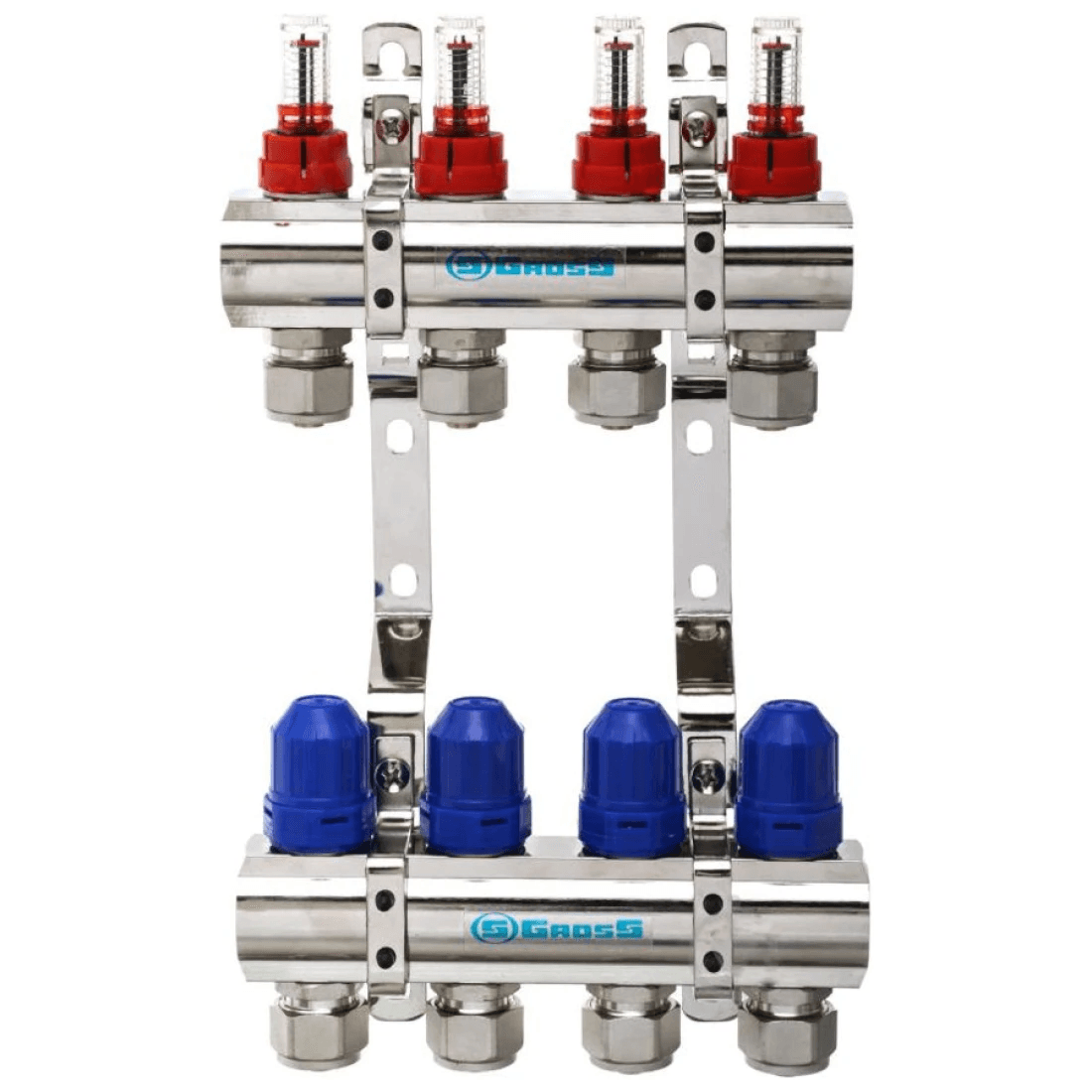 Колектор з витратомірами GROSS 8504 1"-3/4"- 4 виходів
