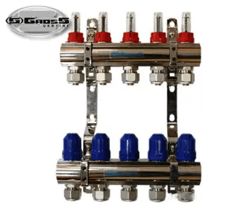 Колектор з витратомірами GROSS 1"- 3/4" - 5 виходи