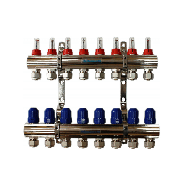 Колектор із витратомірами GROSS 1"- 3/4" - 8 виходів
