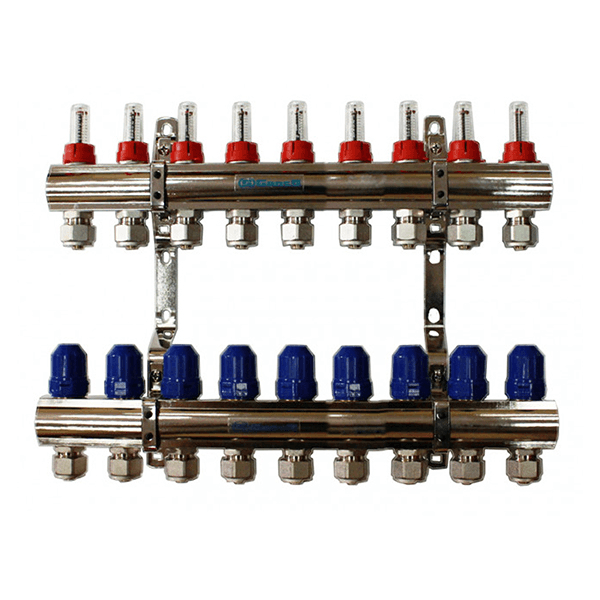 Колектор із витратомірами GROSS 1"- 3/4" - 9 виходів