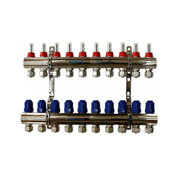 Колектор із витратомірами GROSS 1"- 3/4" - 10 виходів