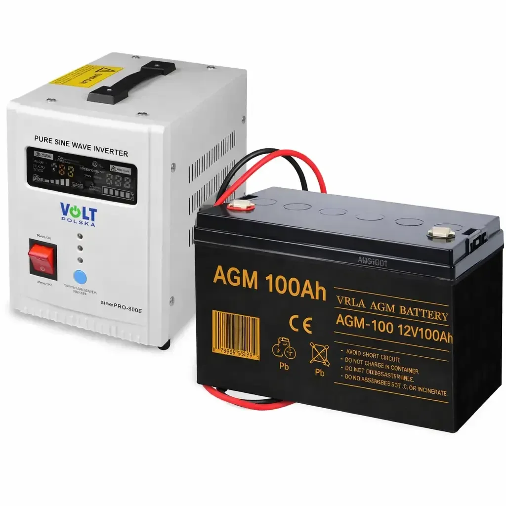Комплект аварійного живлення Volt Polska 500E + AGM 100 Ah 12V