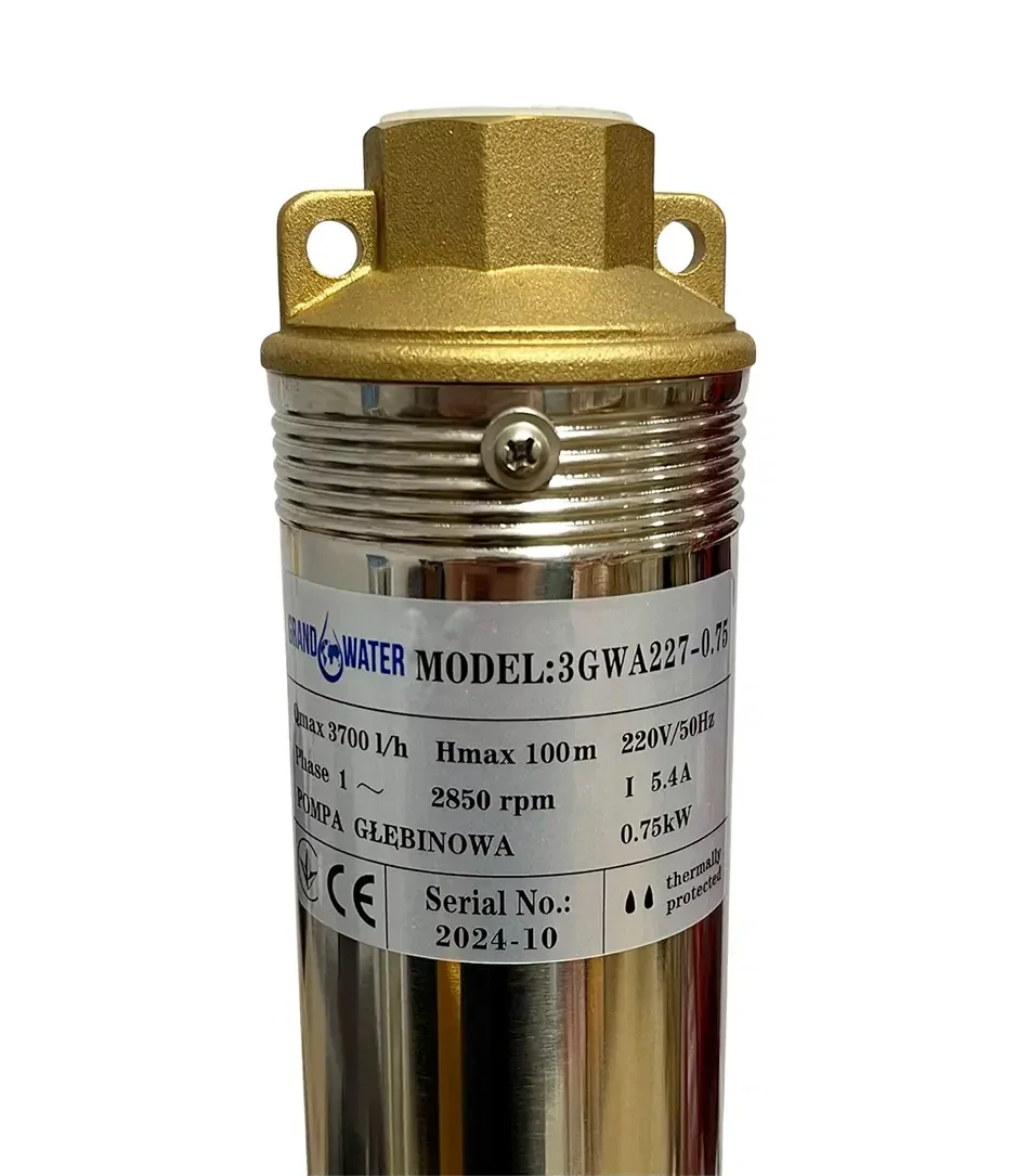 Глибинний багатоступеневий насос Grandwater 3QFW 227-0.75 0.75кВт напір 100м з пультом для свердловин