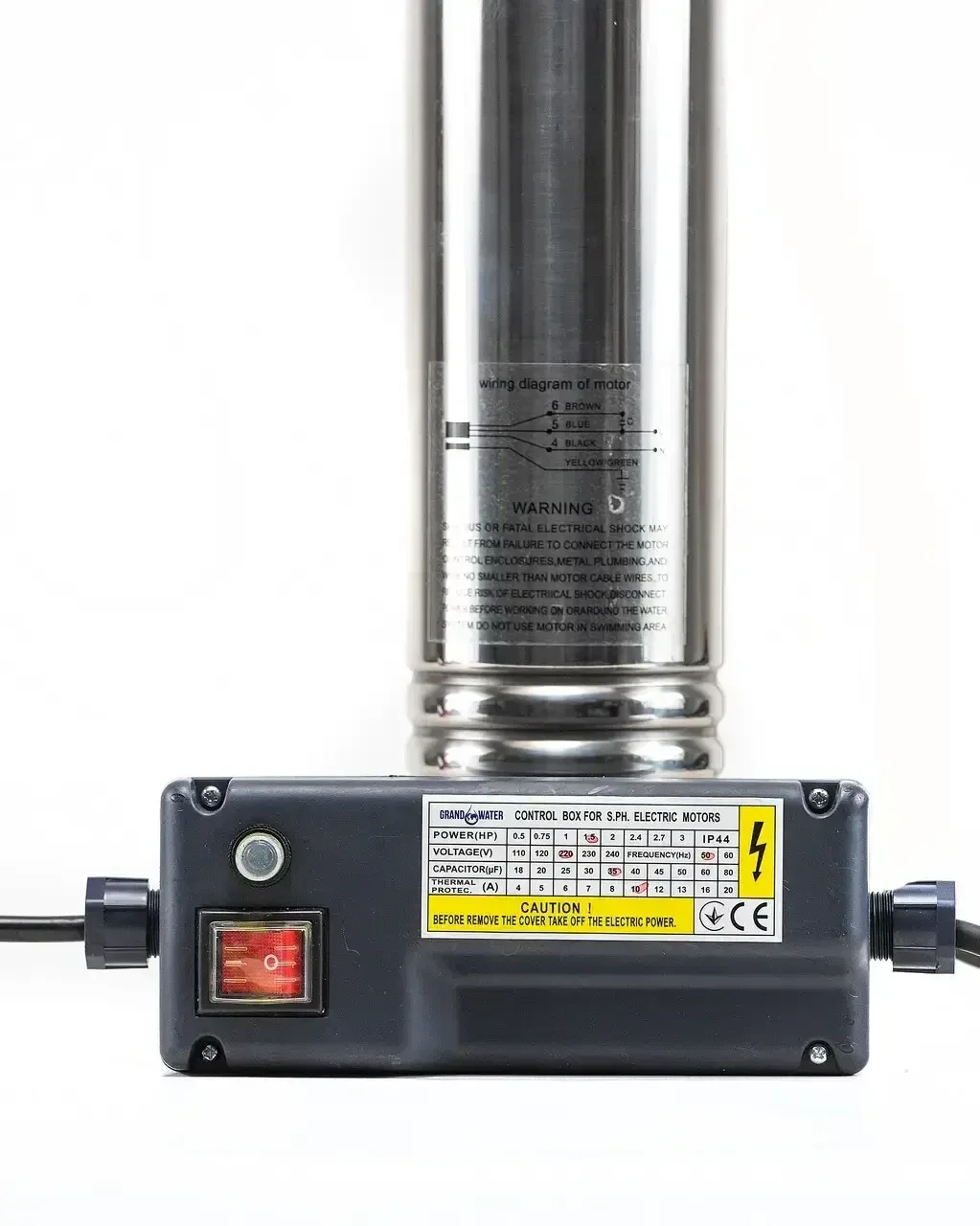 Глибинний вихровий насос Grandwater 4SKM 100 0.75кВт напір 60м 4 дюйми з латунною крильчаткою та пультом