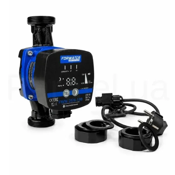 Циркуляційний насос Forwater FWM 25/60/180 частотний з гайками (енергозберігаючий 45Вт, напір 6м, база 180мм)