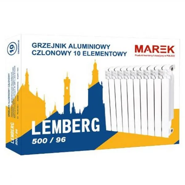 Радіатор алюмінієвий MAREK Lemberg 500/96, 194 Вт, секційний
