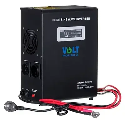 Перетворювач напруги 24V / 220V Volt Polska Sinus PRO 2000W (2000 ВА / 1400 Вт) з зарядним пристроєм та AVR (під 2 акуму
