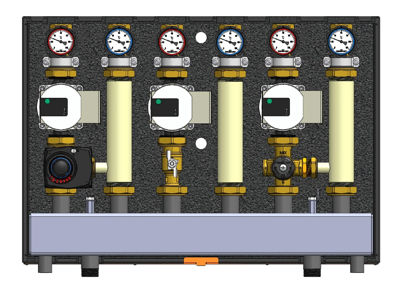 Модуль Termojet BOX3 в теплоізоляції (КМ2) UPS, 492х466мм, насосна група для опалення та теплої підлоги