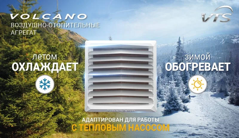 Тепловентилятор водяний Volcano VR Mini AC калорифер опалювальний промисловий для складів