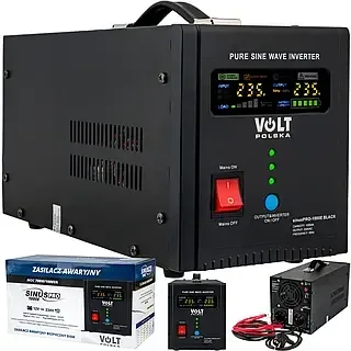 Джерело безперебійного живлення / Перетворювач напруги Volt Polska Sinus PRO 1000E BLACK (12V / 230V)