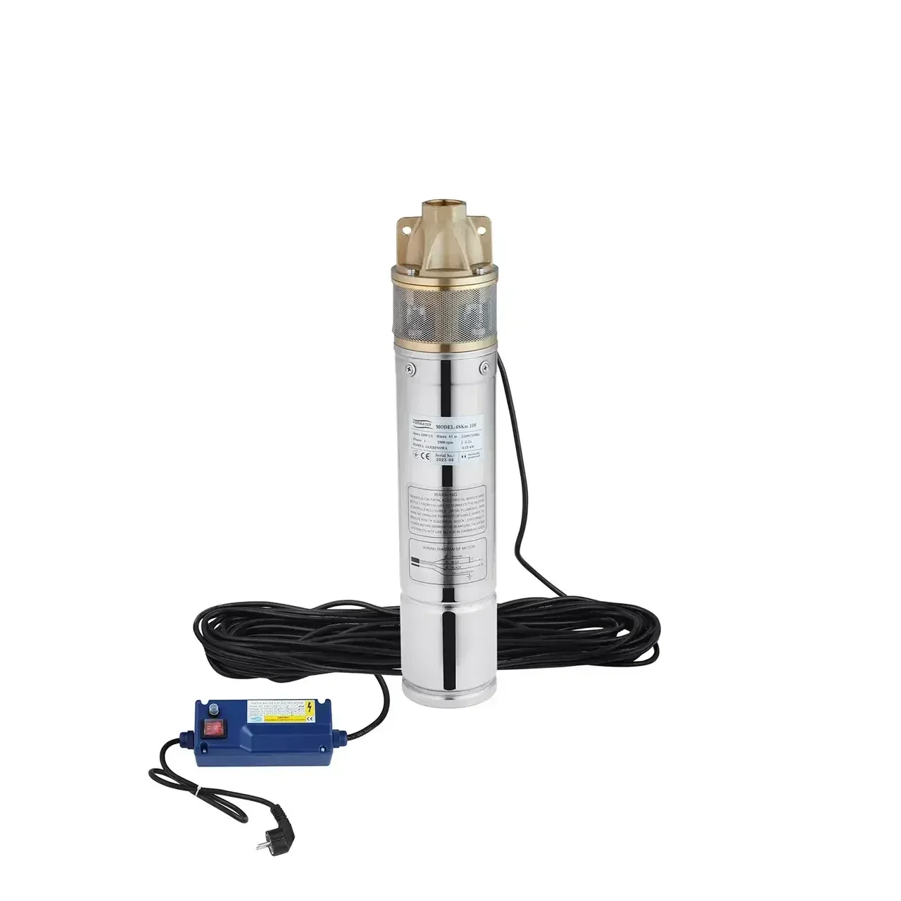 Глибинний вихровий насос Grandwater 4SKM 100 0.75кВт напір 60м 4 дюйми з латунною крильчаткою та пультом