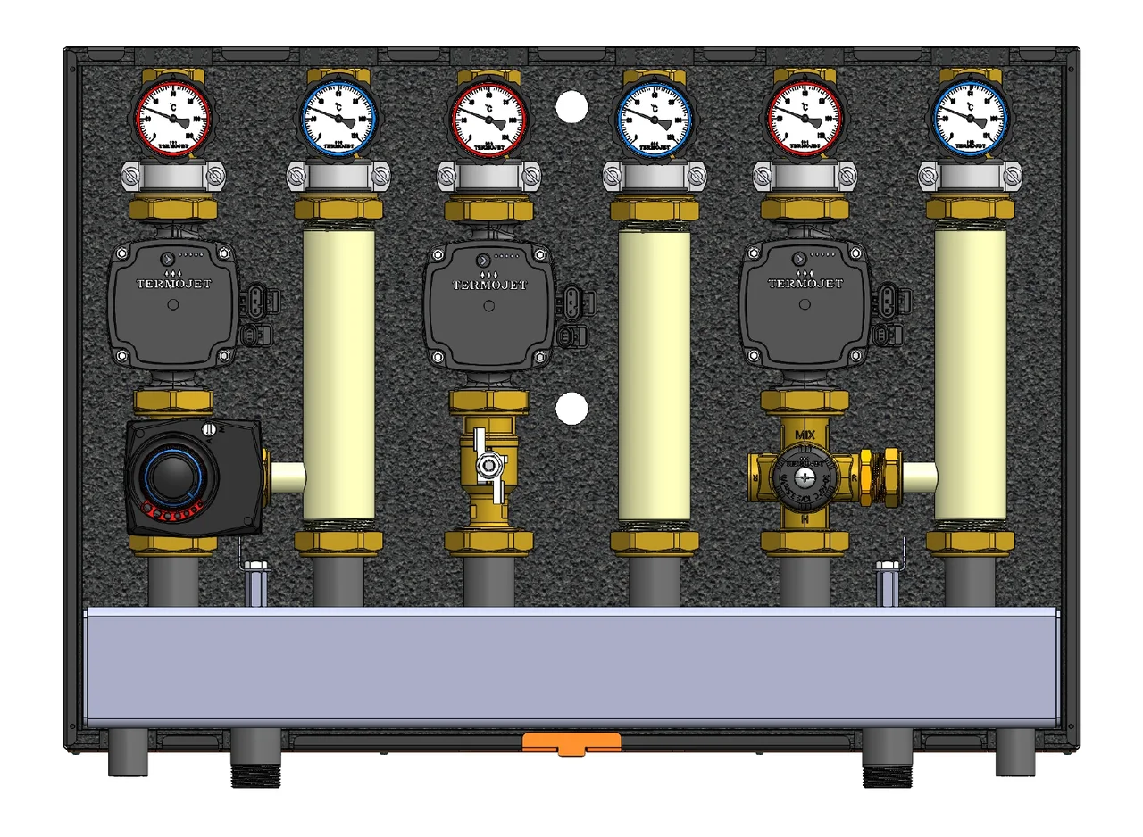 Модуль Termojet BOX3 в теплоізоляції (КМ2) UPS, 492х466мм, насосна група для опалення та теплої підлоги