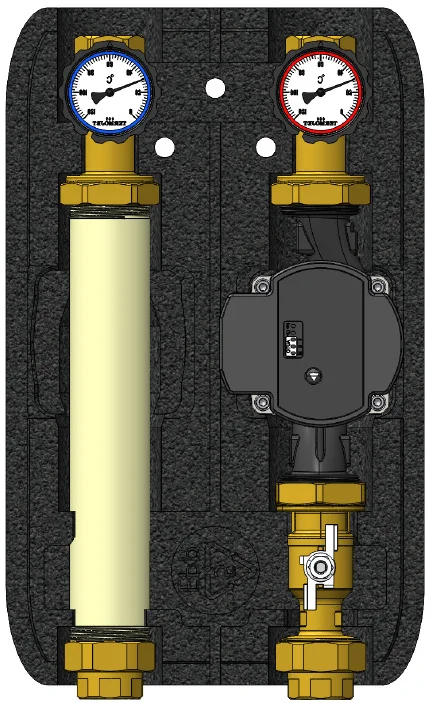 Насосна група пряма Termojet НГ - 47 EPP BLACK DN25 без насосу