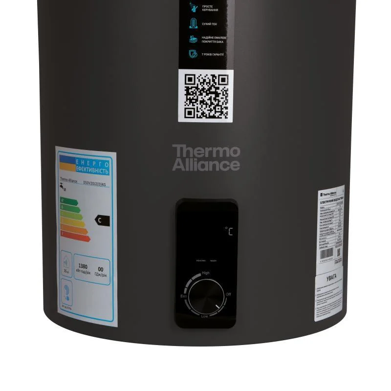 Водонагрівач електричний Thermo Alliance 80 л Black, вертикальний, сухий ТЕН 2,0 кВт D80V20J3(D)KВ