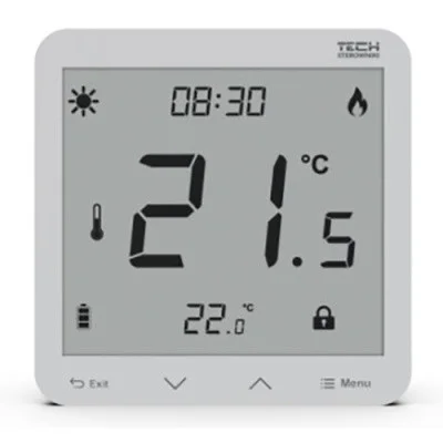 Дротовий кімнатний регулятор температури TECH ST-T-3.1 (білий)