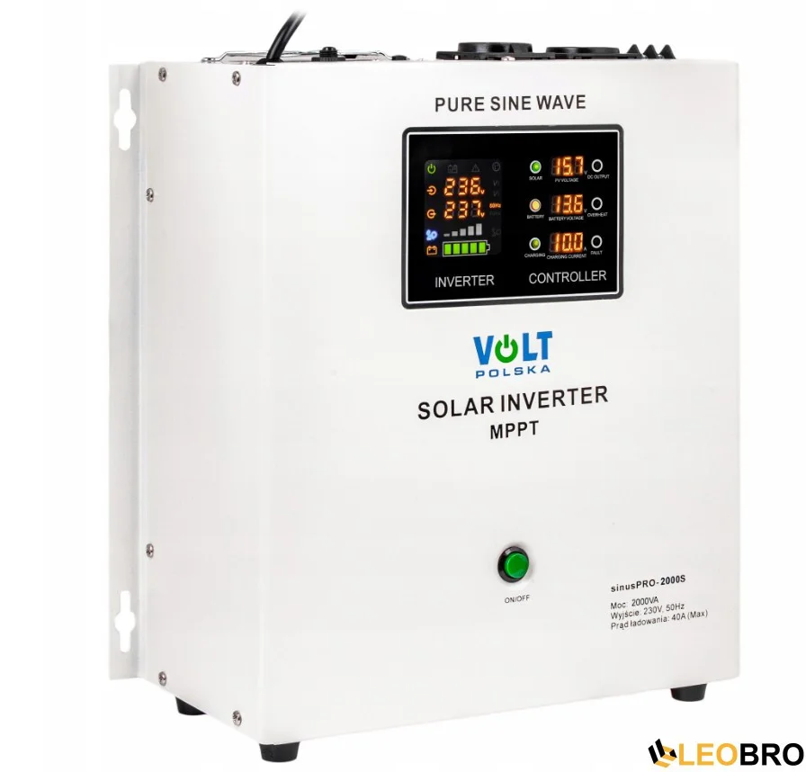 Перетворювач напруги 24V / 220V Volt Polska Sinus PRO 2500W (2500 ВА / 1800 Вт) з зарядним пристроєм та AVR (під 2 акуму