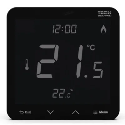 Дротовий кімнатний регулятор температури TECH ST-T-3.1 (чорний)