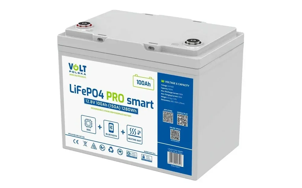Акумулятор LiFePO4 Volt Polska + BMS 12.8V 150 Ah (150A) (Арт. 6AKLI15112)