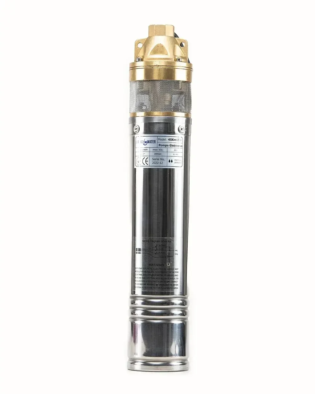 Глибинний вихровий насос Grandwater 4SKM 100 0.75кВт напір 60м 4 дюйми з латунною крильчаткою та пультом